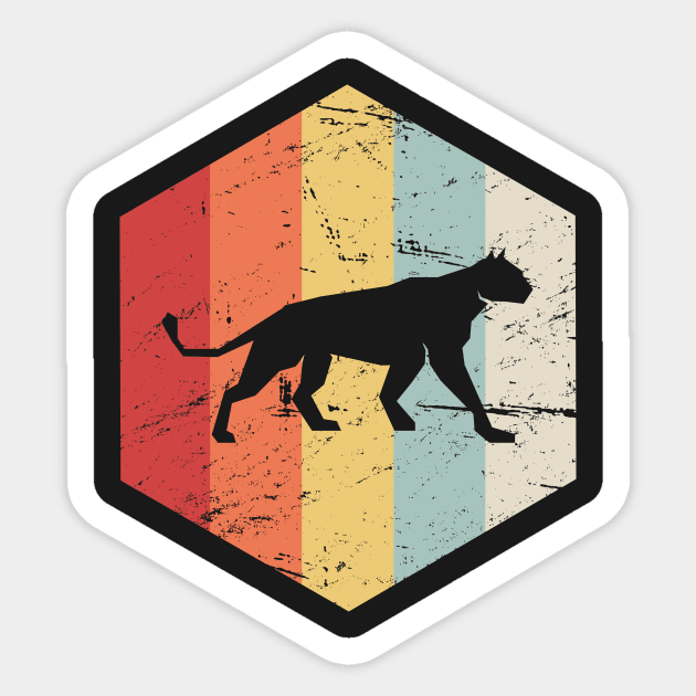 Retro 70s Mountain Lion Sticker by MeatMan